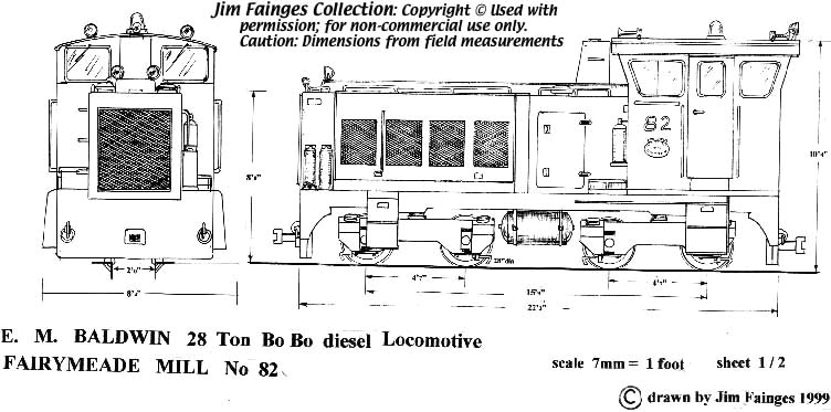 image fairymead mill e m baldwin 28 ton bo bo diesel locomotive no 82 1 of 2 low res drawing by jim fainges