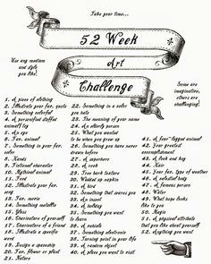 a 52 week art challenge 1 challenge for every week