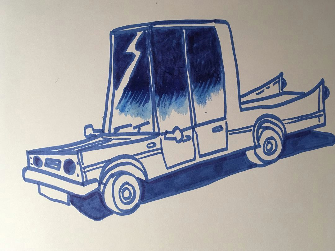 sketchbook drawing challenge day 1 of 7 cars in this first car image