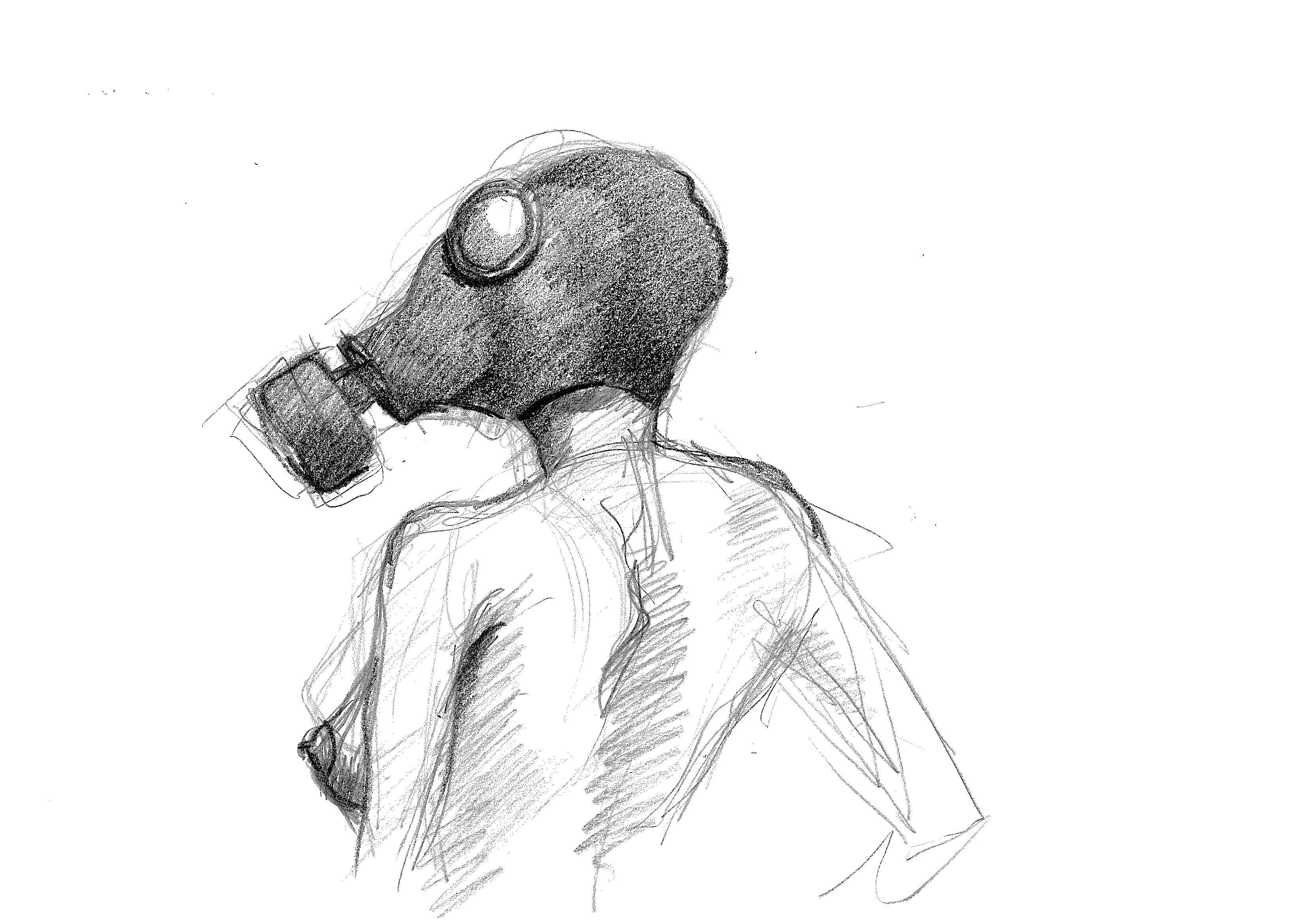 easy weird drawings gas mask michaelbanak
