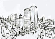 two point perspective cityscape easy 2 point p