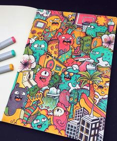 vince okerman on instagram finished three marker challenge a d i m pretty happy with the result the doodles came our great and the colors give it a