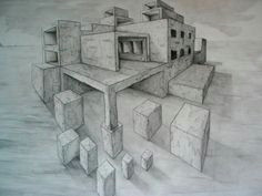 2 point perspective building