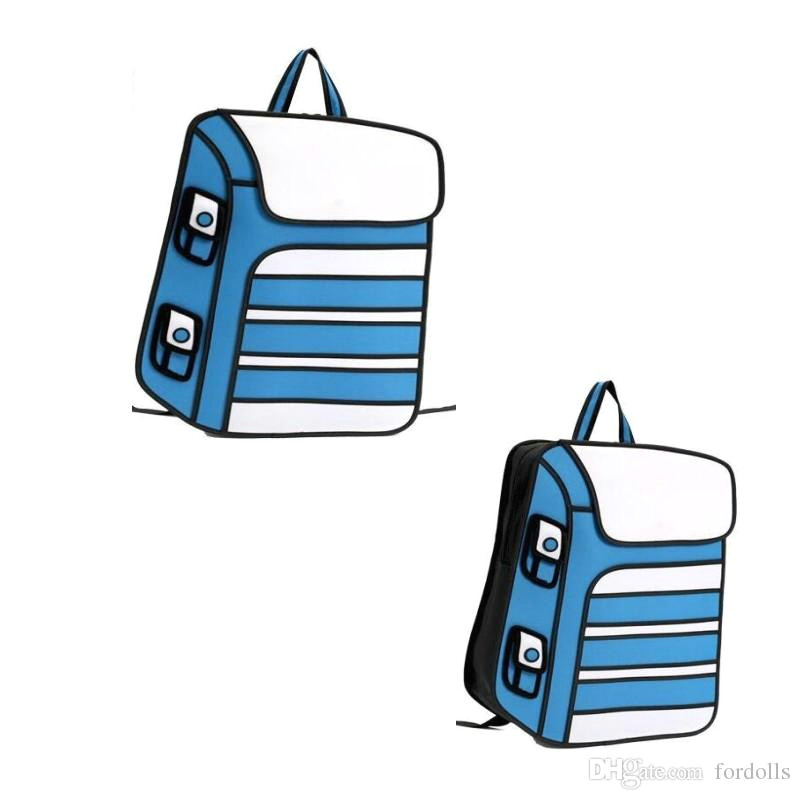 flyone new 3d drawing cartoon paper bag comic paper backpack cute unisex knapsack fashion comic novelty student bags one strap backpack backpacking
