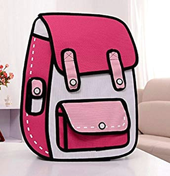 jacone new fashion 3d jump style 2d drawing from cartoon backpack students school campus bags satchel pink buy jacone new fashion 3d jump style 2d
