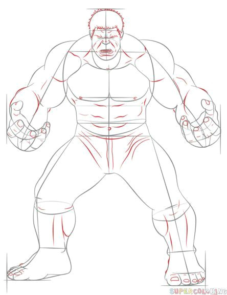 how to draw hulk step by step drawing tutorials