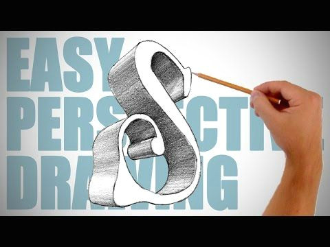 how to draw a 3d letter easy perspective drawing 2 youtube