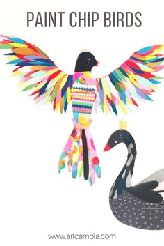 paint chip birds art therapy children vbs crafts cardboard crafts preschool projects