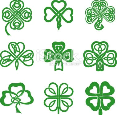 four leaf clover drawings celtic knot shamrocks royalty free stock vector art illustration