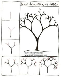 how to draw a tree step by step this tutorial makes so much sense nice for a through the seasons project like with seasons of arnold s apple tree
