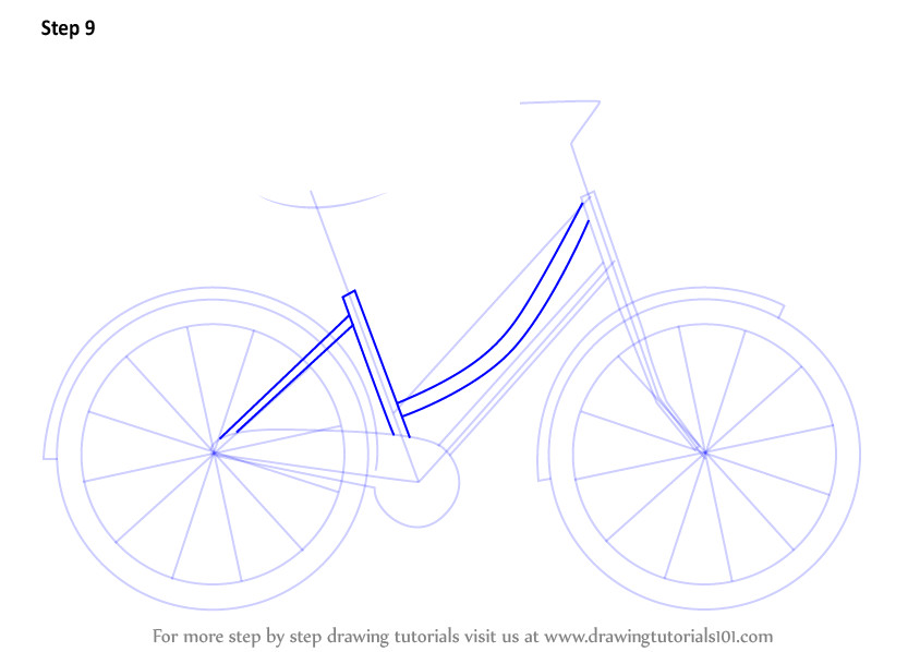 learn how to draw a cute bicycle two wheelers step by step drawing tutorials