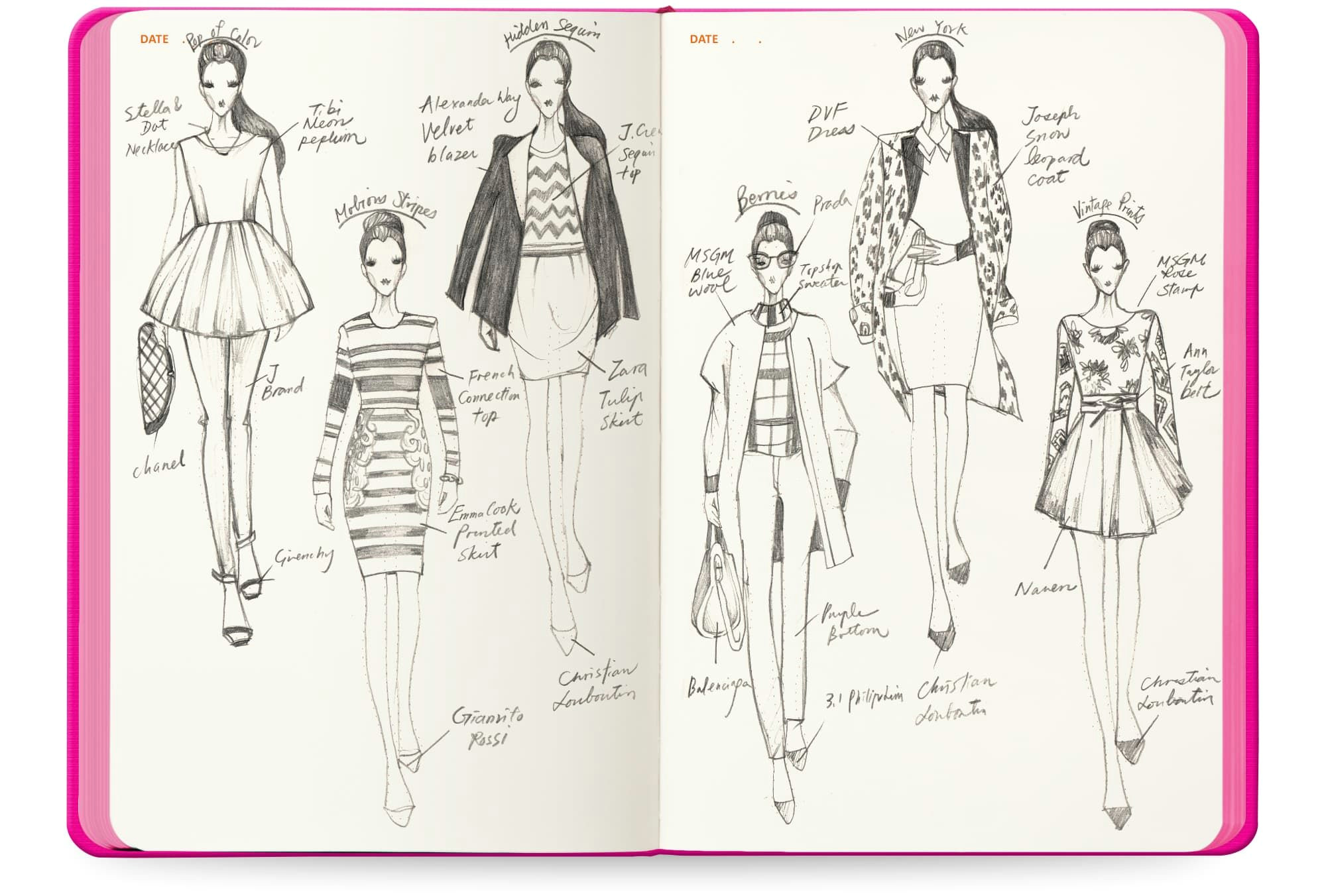 details tailor made for fashion designers aim for fast sketching and brainstorming mini fashion dictionary 400 barely visible templates pocket in