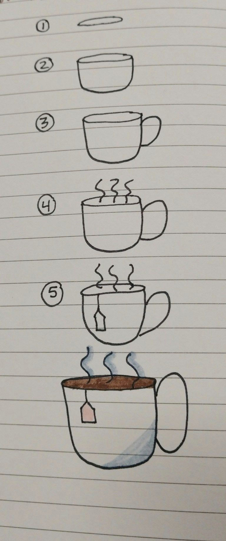 how to draw coffee or tea two ways 9 to 5 bullet journal