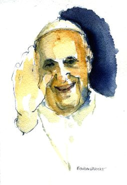 5 things we learned about pope francis from his blockbuster interview 38 pope francis off the cuff by barbara weeks chicago ill watercolor