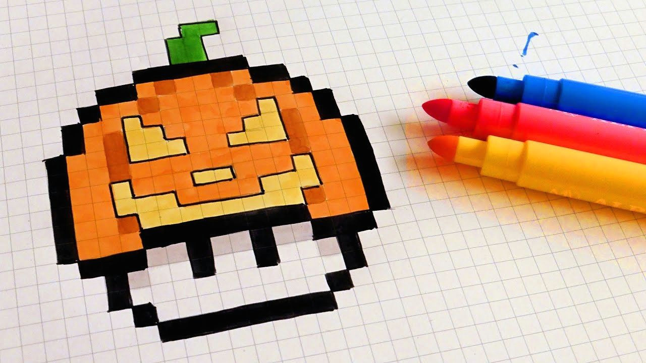 halloween pixel art how to draw pumpkinhead mushroom pixelart