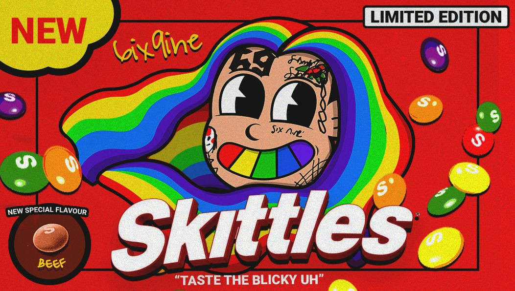 6ix9ine x skittles by karalang fk design art 6ix9ine rapper art cartoon