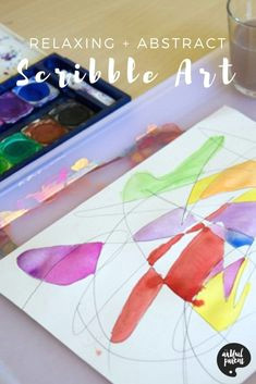 create gorgeous abstract scribble drawings with watercolors