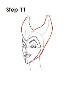 how to draw maleficent step 11 cartoon drawing tutorial cartoon drawings disney sleeping beauty