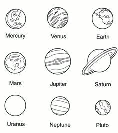 coloring pages images of nine planets of solar system with names i would use this after i introduced the unit to learn about the night sky and all that