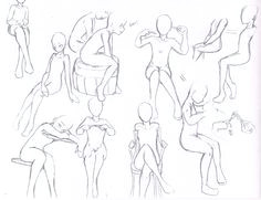 how to draw sitting poses