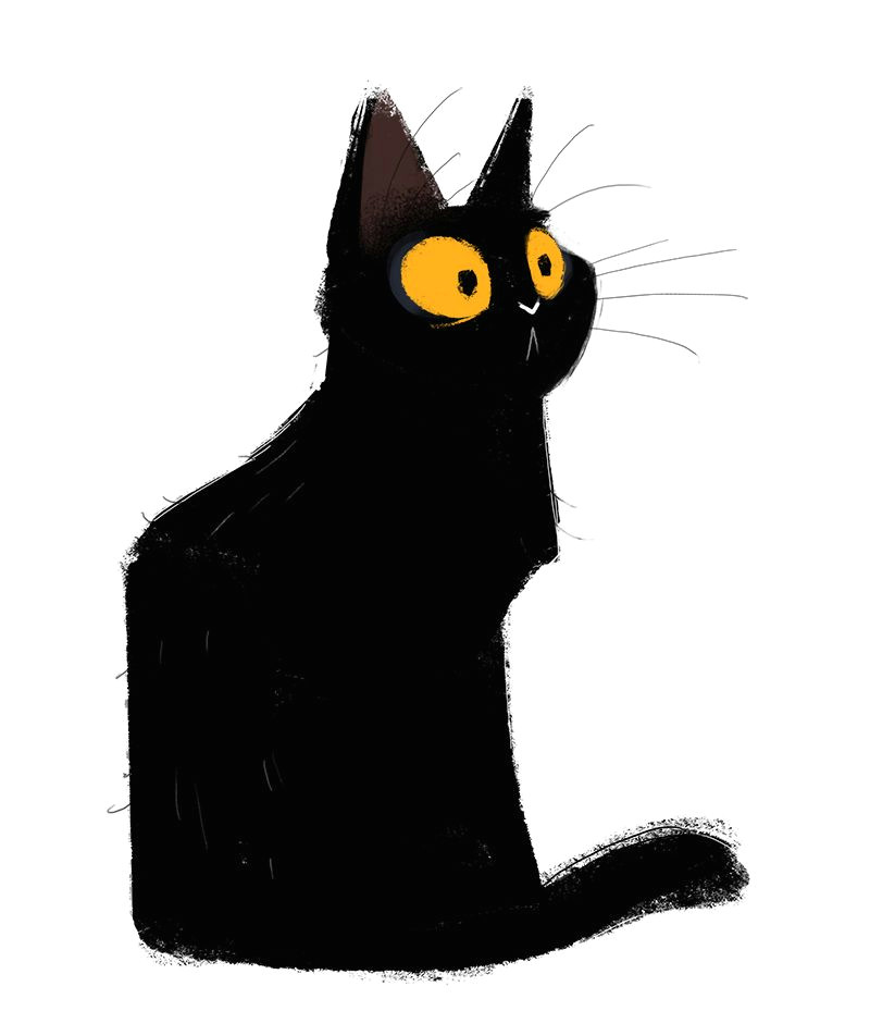 dailycatdrawings 551 black cat sketch quick sketch with a weird brush i found in my collection