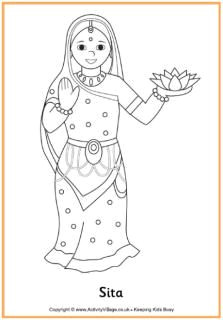 sita colouring page diwali for kids diwali craft diwali eyfs india for kids