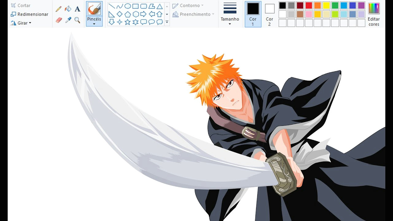 drawing anime on paint ichigo kurosaki bleach speedpaint