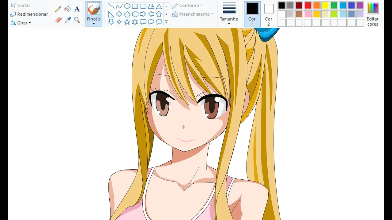 drawing anime on paint lucy heartfilia speedpaint