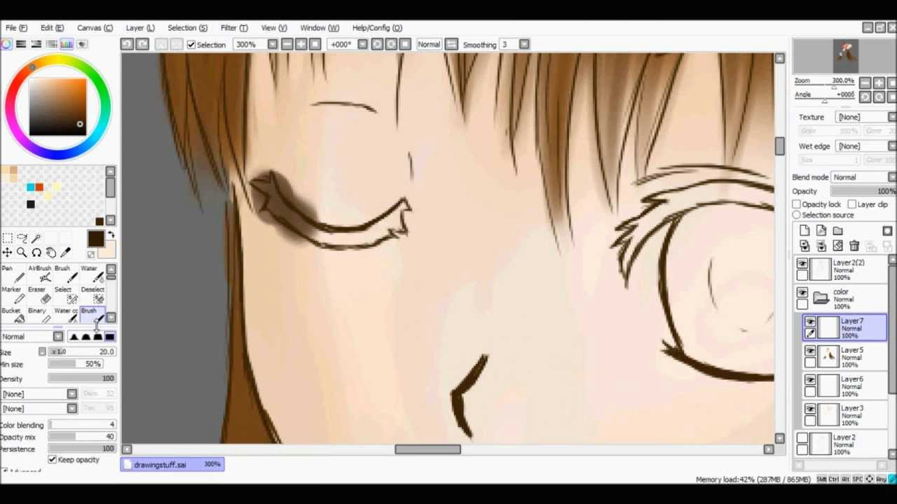 manga anime drawing tutorial sorta with paint tool sai