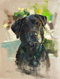 patrick saunders fine arts pet portrait painting oil on linen kobe watercolor paintings