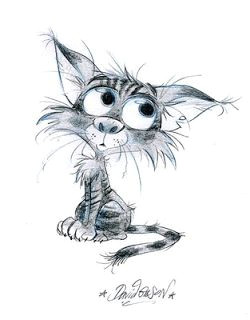 david gilson illustration cartoon drawings animal drawings image chat cat art caricature