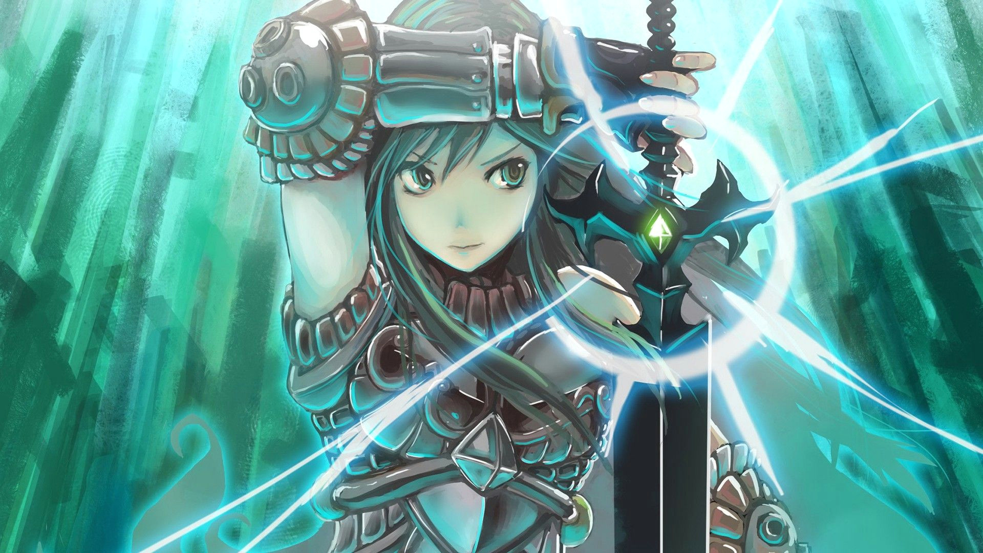 anime 1920x1080 anime fantasy art anime girls sword armor original characters