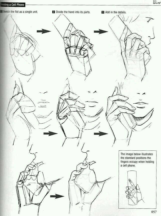 anime drawing tutorial book drawing reference talking through a cell phone