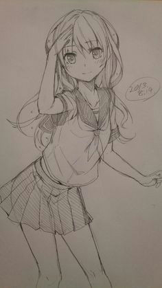 anime girl drawing anime art