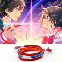your name braided cord bracelet modeled after the braided cord mitsuha and taki
