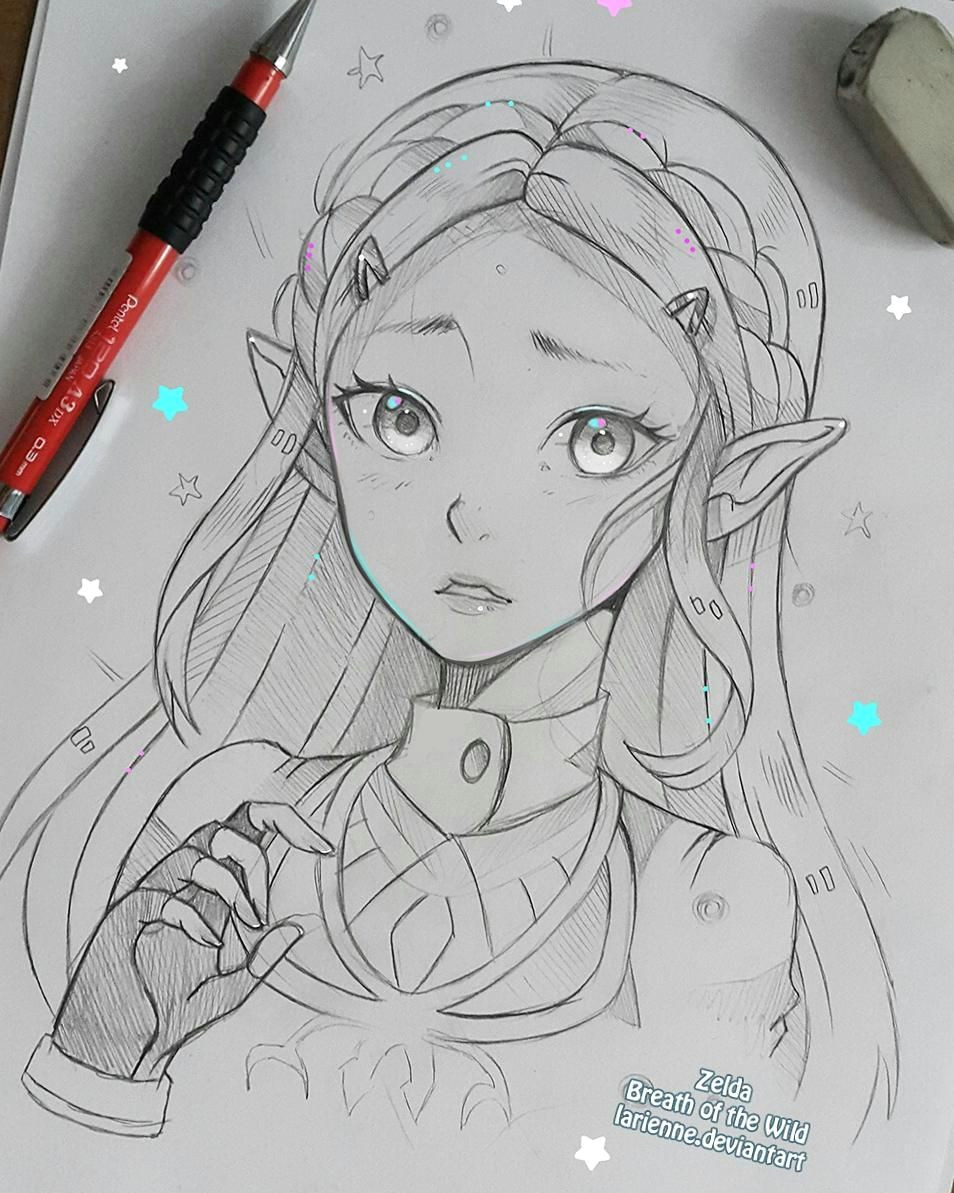 breath of the wild anime girl drawings manga drawing cool drawings manga art