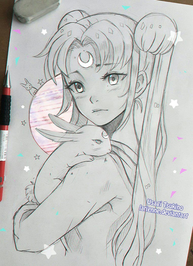 usagitsukino moon bunny hey guys i am still recovering from stomach disease i hope to post a colored illustration as soon as i can find strength to color