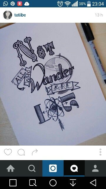 not all who wander are lost drawing typography instagram quote stabilo by tatii b