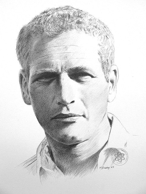paul newman by pbradyart via flickr charcoal art white charcoal celebrity drawings