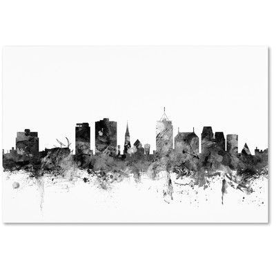 trademark fine art christchurch nz skyline b canvas art by michael tompsett size 22 x gray