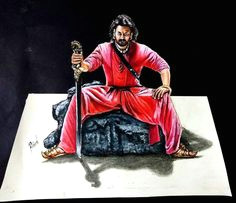 bahubali 2 drawing prabhas 3d drawing of prabhas realistic drawing prabhas drawing