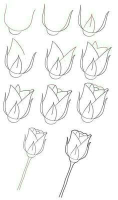 easy to draw rose easy rose drawing easy flower drawings easy kids drawing