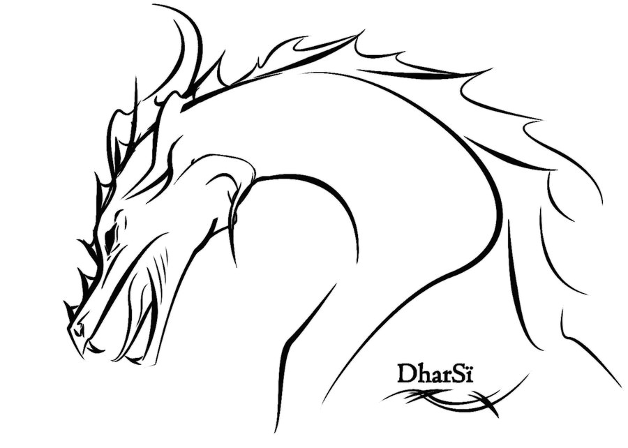 dharsi line art by nscosplay on deviantart a dragon lineart black