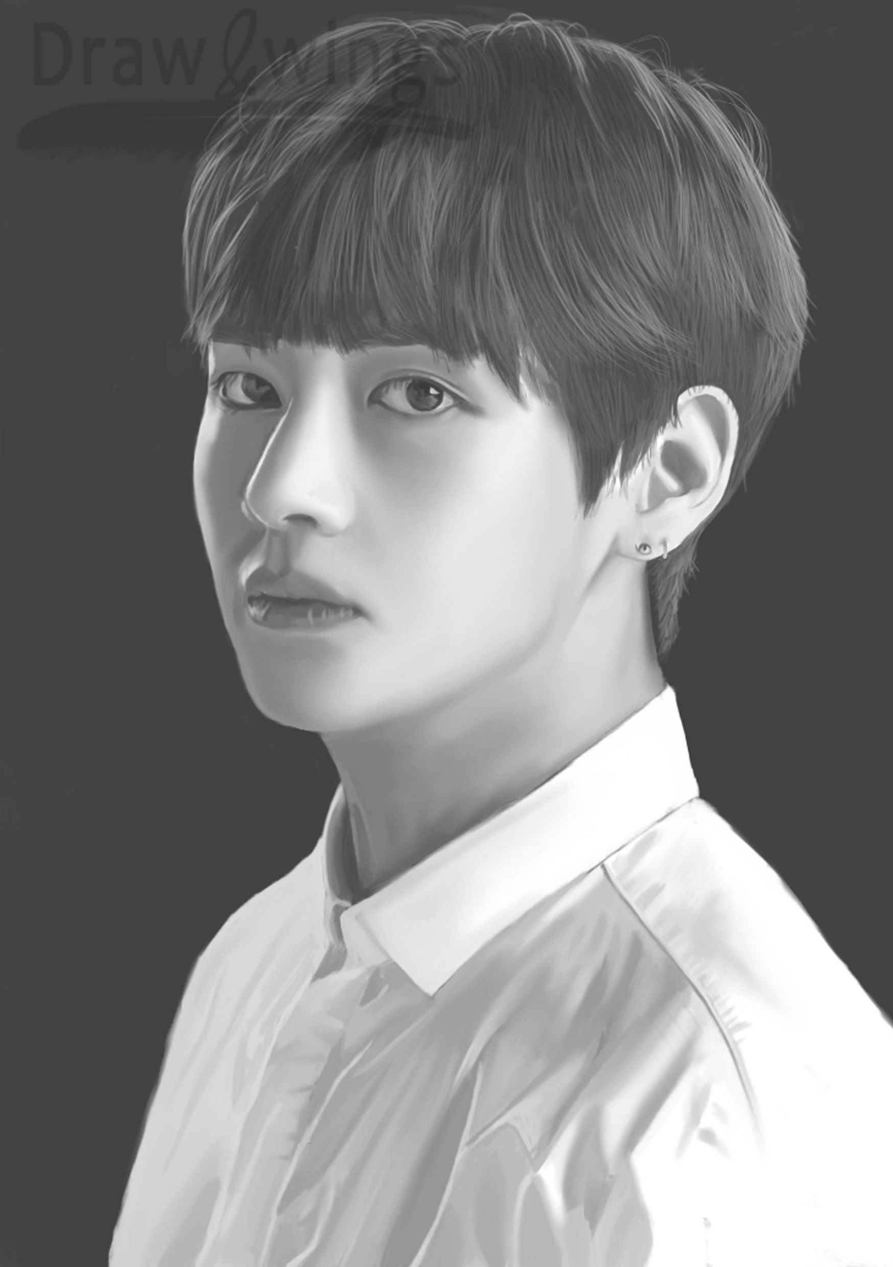 bts v fanart by draw and wings