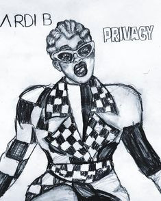 art on instagram yesterday i did a drawing of iamcardib cardi b since her album drops today have u heared it do u se this is cardi tell me in the