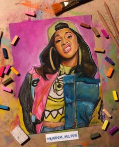 r a h i e m on instagram cardi b pastel drawing iamcardib artofrahiem artlife pastels cardib invasionofprivacy