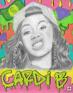 celebrity drawings cardi b nicki minaj cover art pop art drawing