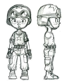 character design for comic book tank boy