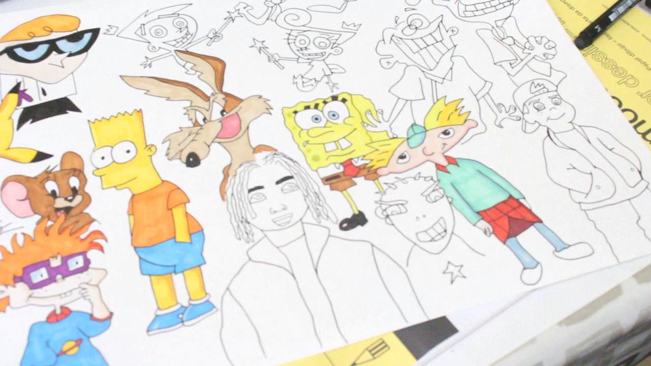 Cartoon Drawing 90s Speed Drawing 90s Cartoon Charcaters Joshvisuals Youtube