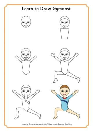 learn to draw a gymnast